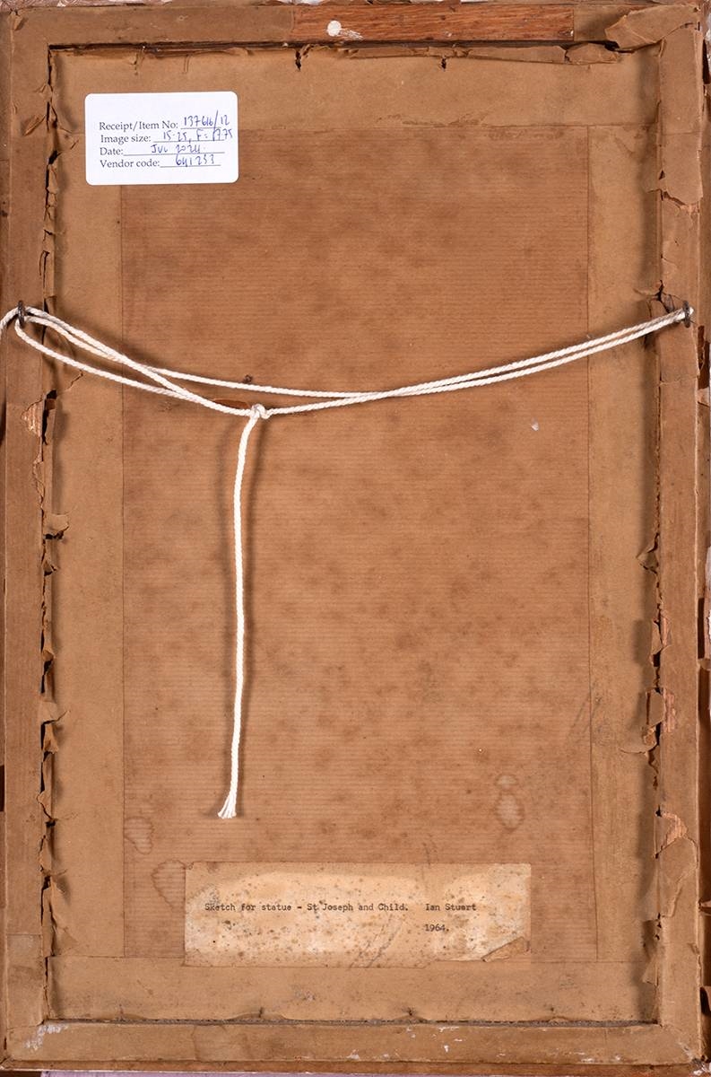 Artwork by Ian Stuart, SKETCH FOR STATUE - ST. JOSEPH AND CHILD, 1964, Made of ink