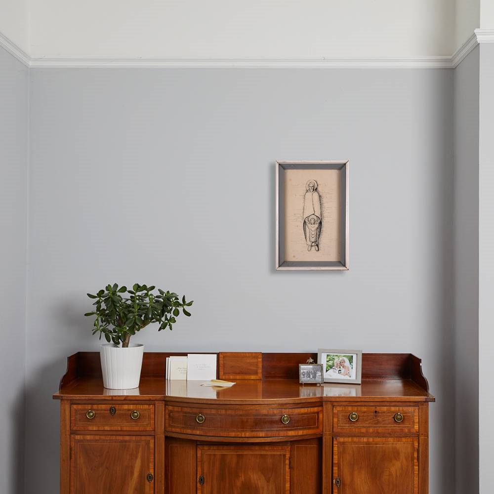 Artwork by Ian Stuart, SKETCH FOR STATUE - ST. JOSEPH AND CHILD, 1964, Made of ink