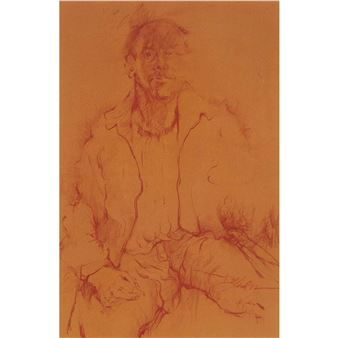 STUDY OF A SEATED MAN - Telford Fenton