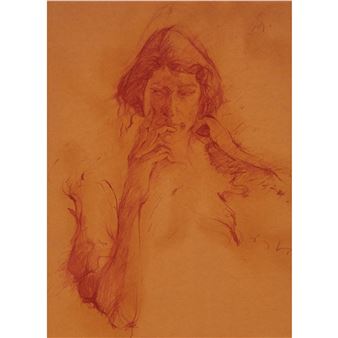 STUDY OF WOMAN LOOKING TO THE RIGHT - Telford Fenton