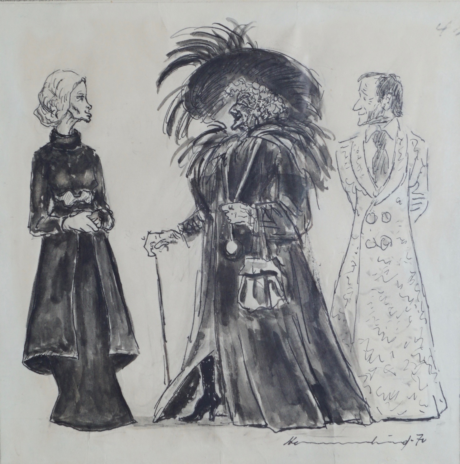 Artwork by Gösta Hammarlund, Dear Antoine, Made of Marker and wash on paper