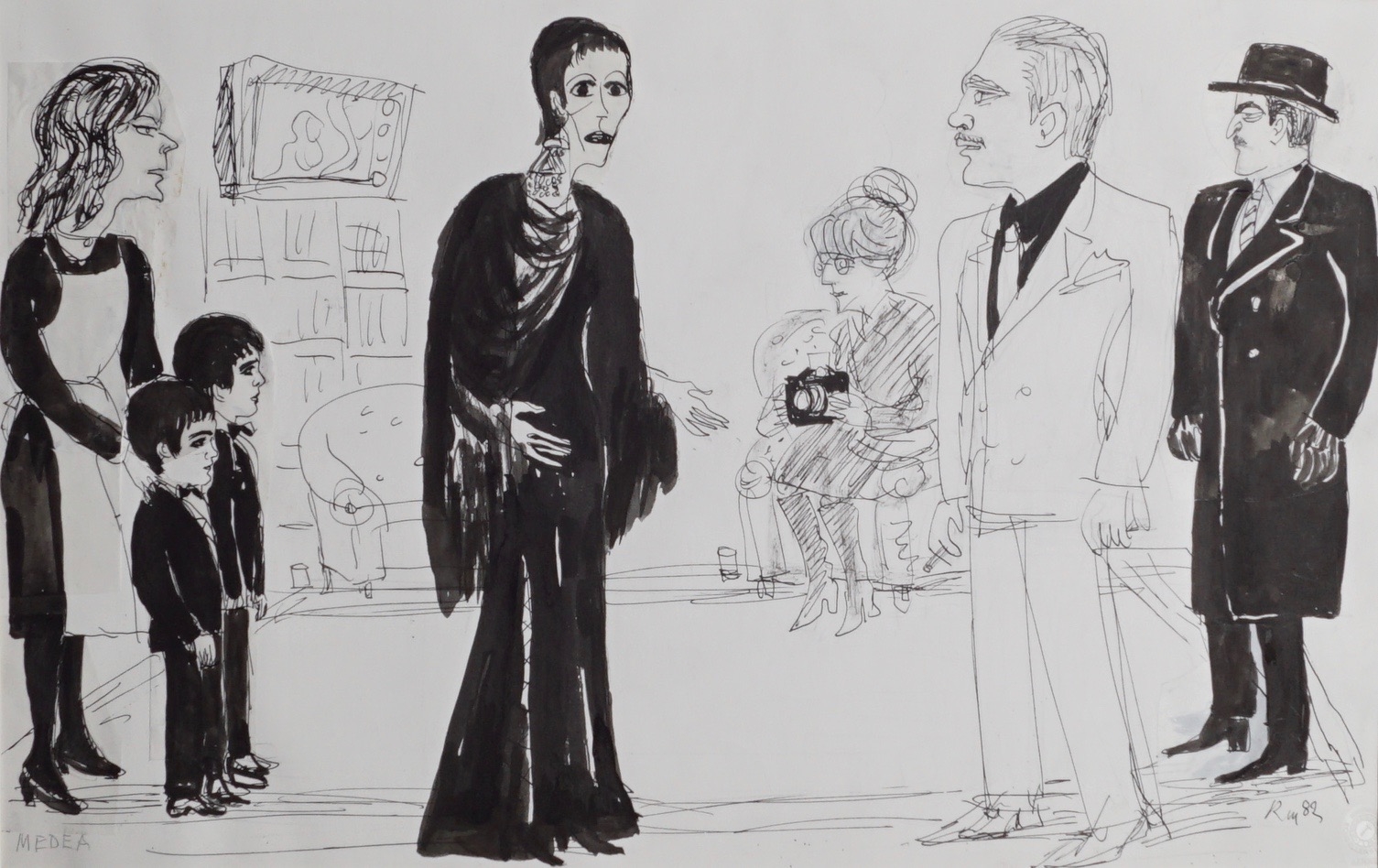 Artwork by Randi Monsen, Medea, Made of Pen on paper