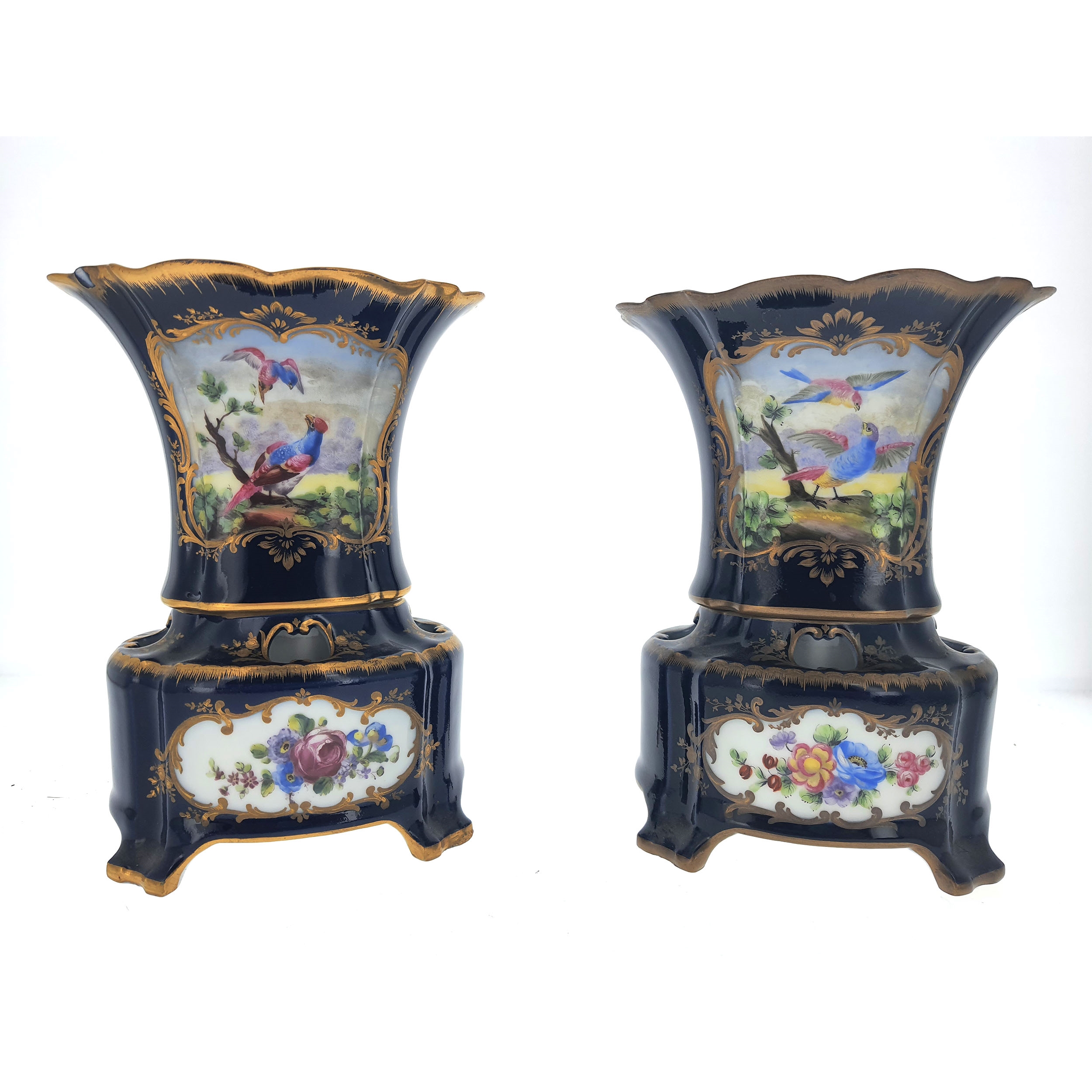 Plateau baroque florentin bleu et or