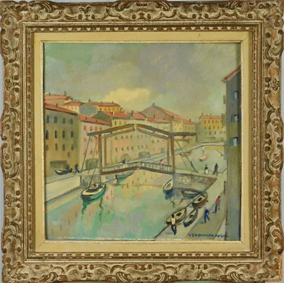 The Canal Quay by Andre Verdilhan