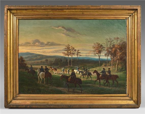 Leopold Von BESENVAL (1812-1889) Hunting Oil on canvas, dedicated on the back (Restoration). 50 x 72 cm - Léopold von Besenval