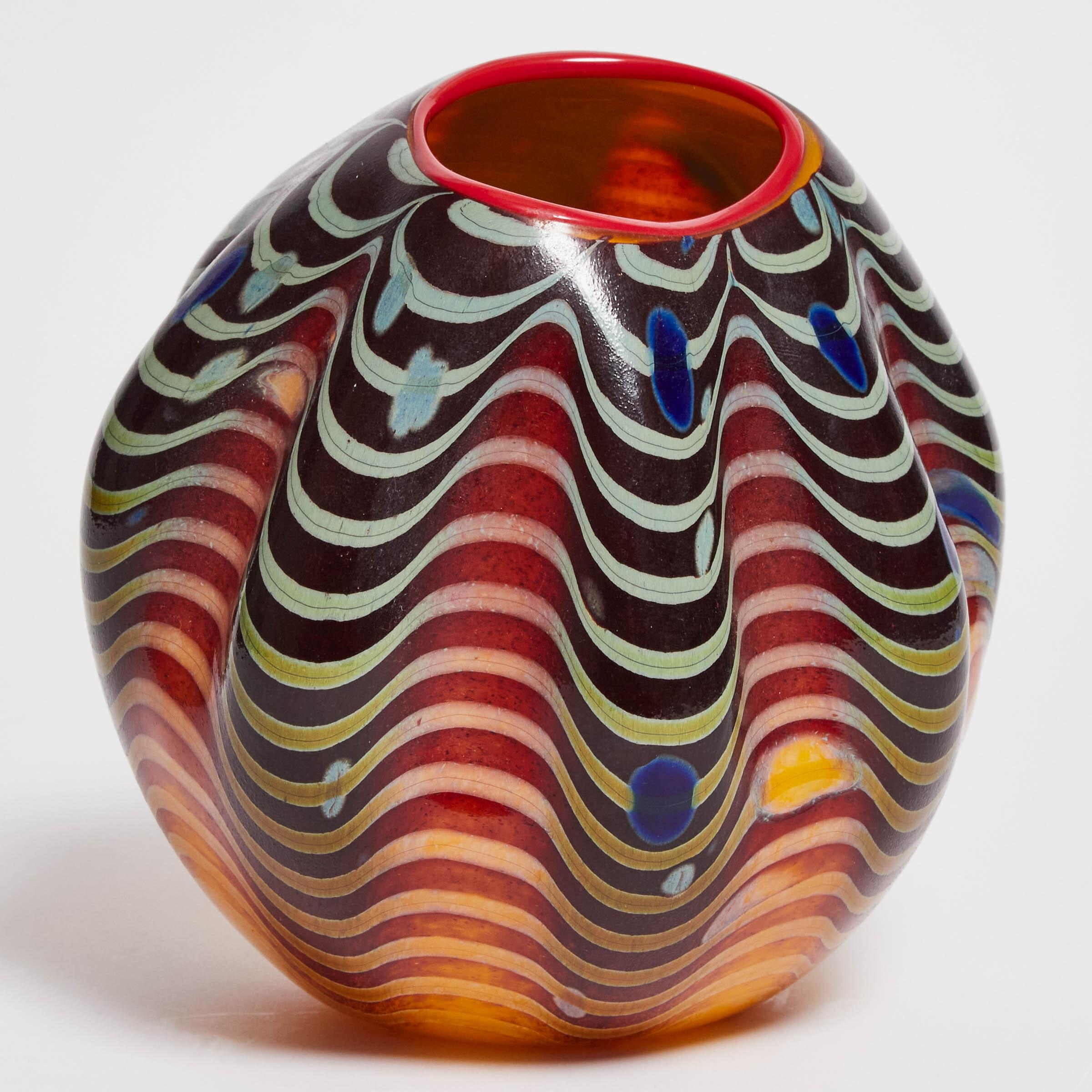 Dale Chihuly ‘Cinnamon Machia’ Glass Vase (2001) MutualArt