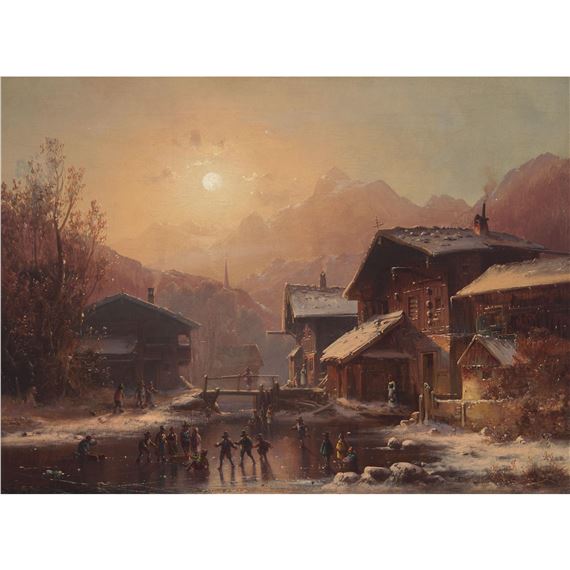 WINTER VILLAGE SCENE by Anton Doll