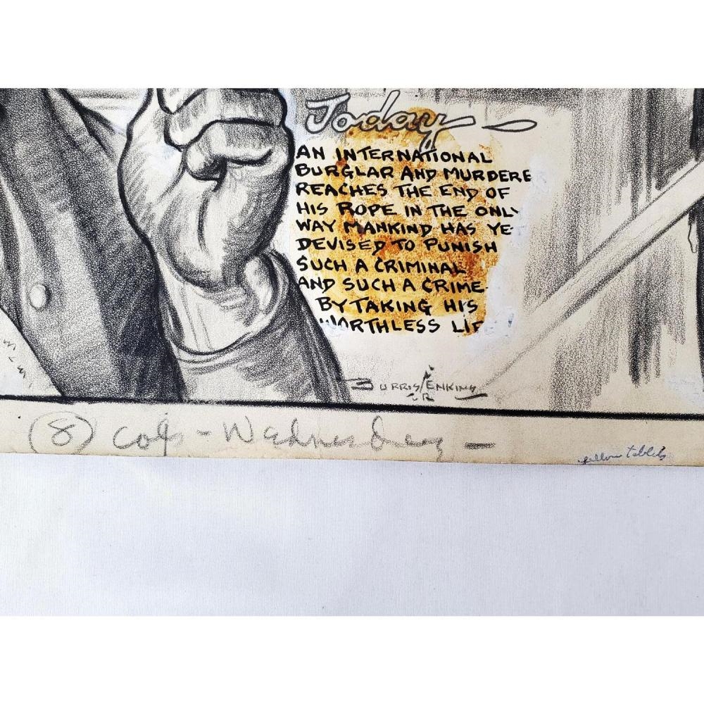 Artwork by Burris Jenkins Jr., Rare Ink Drawing of Herman Goering, Made of Hand Painted Ink, Pencil & Mixed Media on Paper