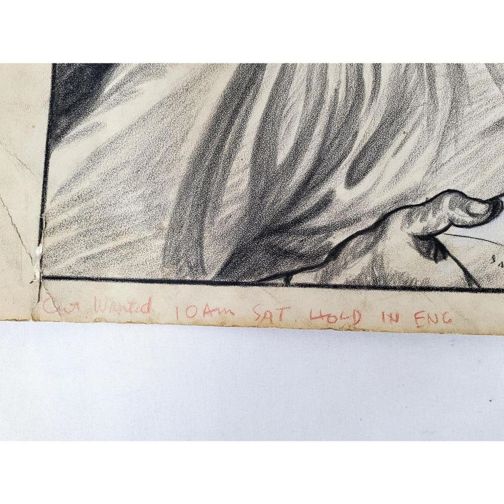 Artwork by Burris Jenkins Jr., Rare Ink Drawing of Herman Goering, Made of Hand Painted Ink, Pencil & Mixed Media on Paper