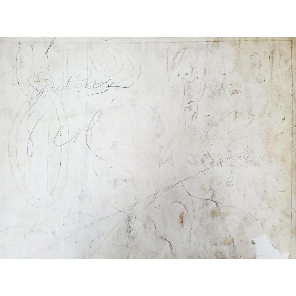 Artwork by Burris Jenkins Jr., Rare Ink Drawing of Herman Goering, Made of Hand Painted Ink, Pencil & Mixed Media on Paper