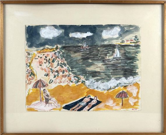 Pink Beach Scene - Olga Sheirr