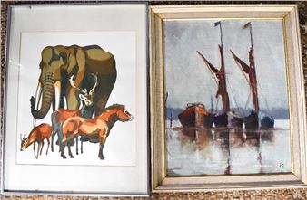 screen print depicting an elephant - John Paige