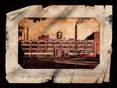 Artwork by Michael Flanagan, Baltimore Street, Made of Mixed media on board