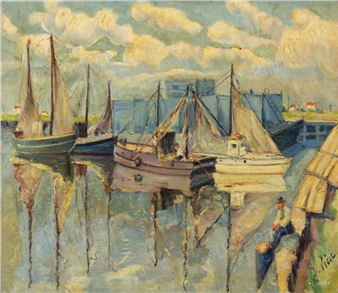 Fisherman In The Marina - Josef Vicic