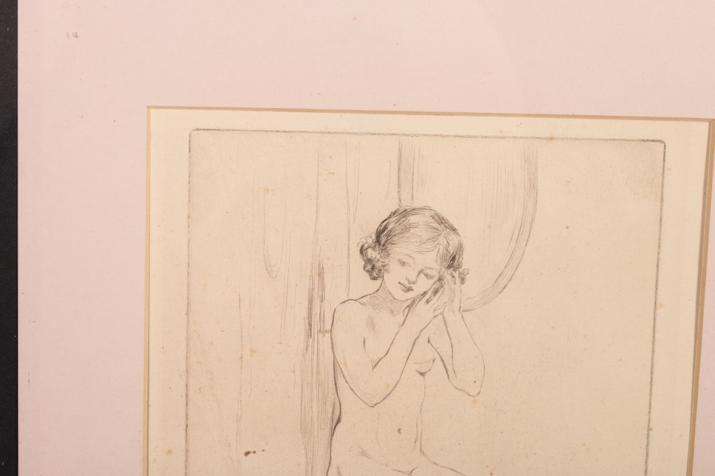 Artwork by Margaret Cane, Pencil Signed Nude Etching - Margaret Cane, Made of etching