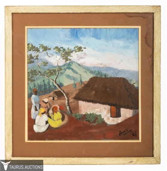 Petion Savain | Savain Petion Haitian Village Pastel on Board (1950 ...