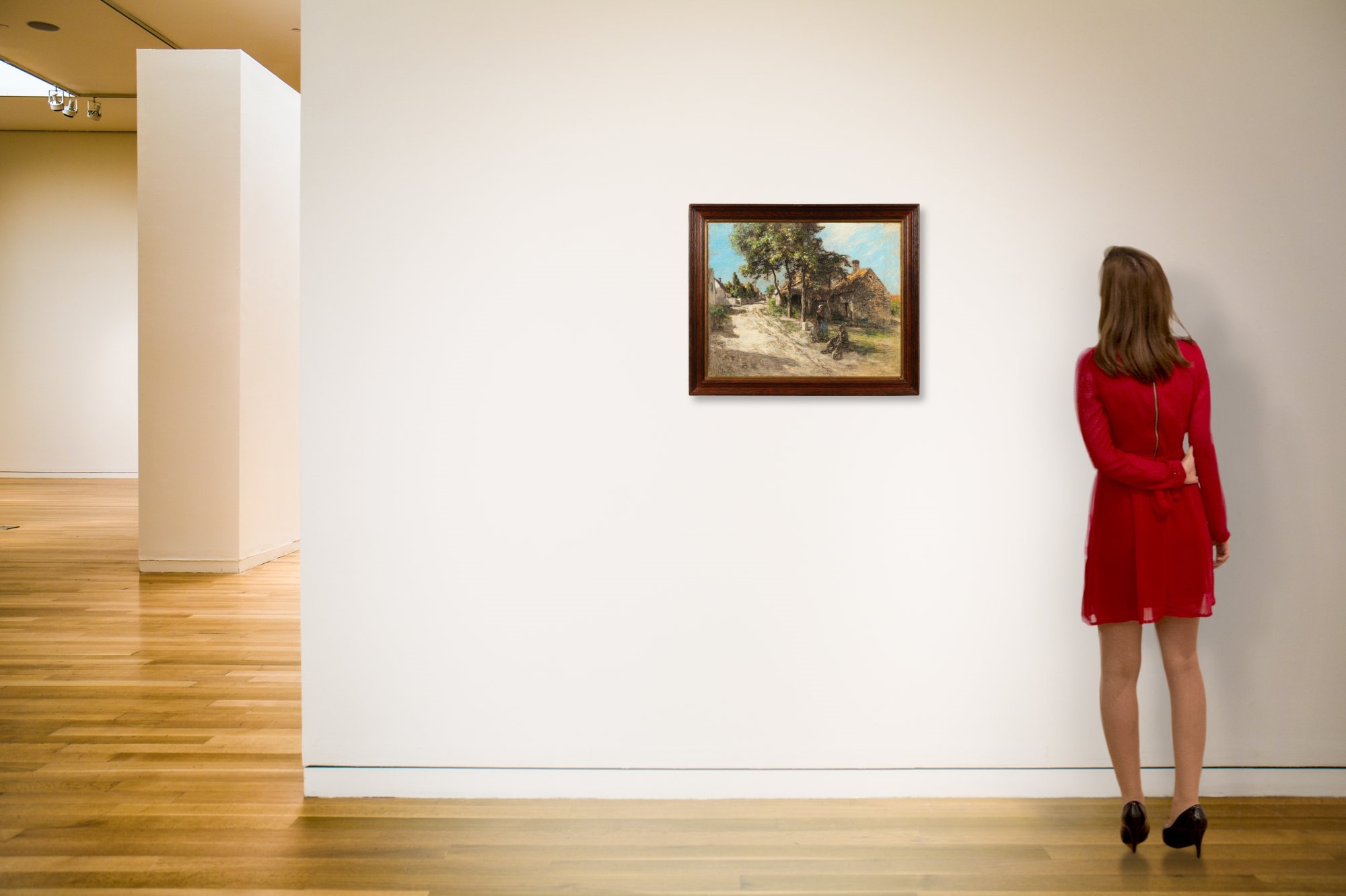 Artwork by Léon-Augustin L'Hermitte,  Une route en Artois, Made of Pastel on paper laid down on canvas