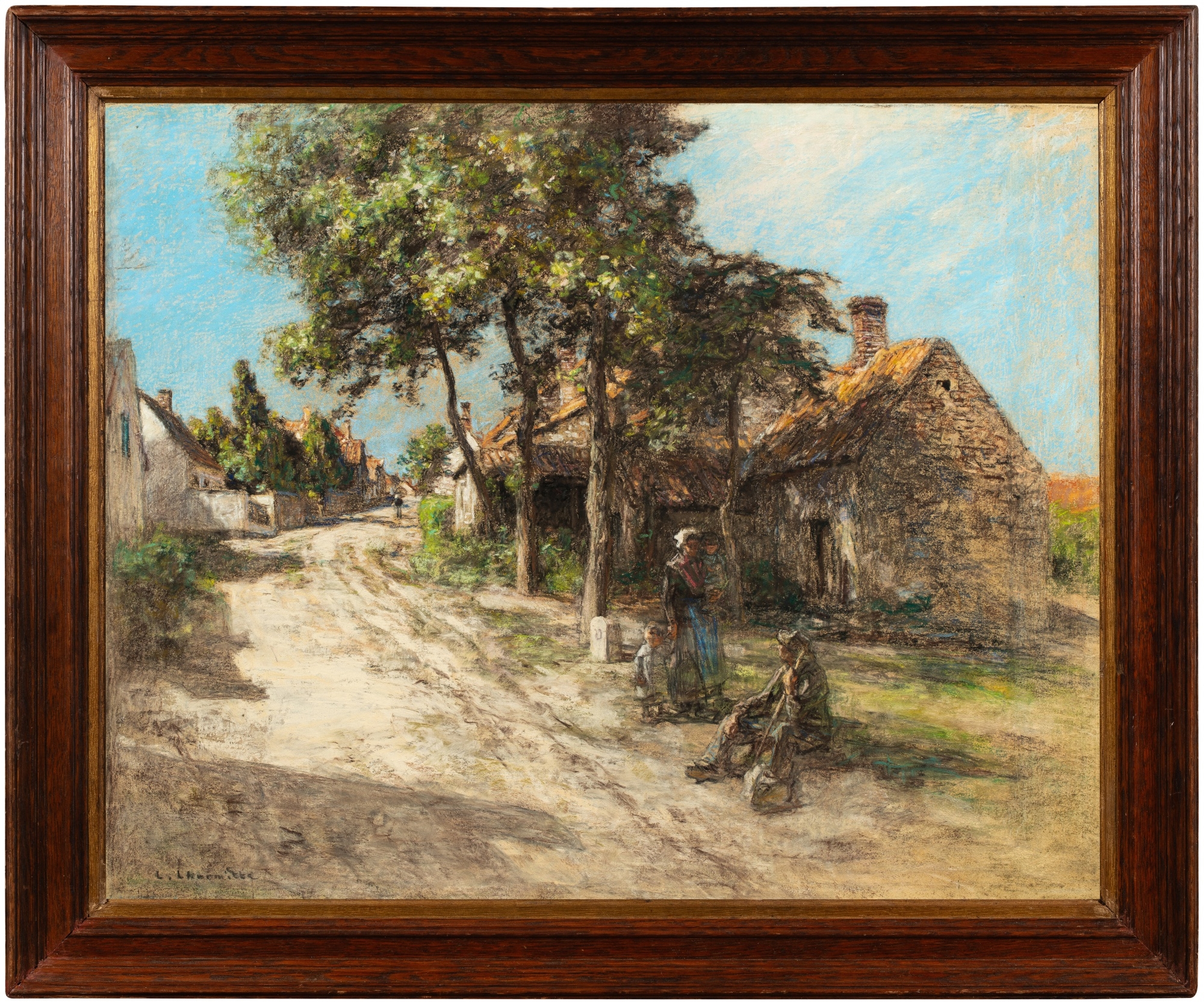 Artwork by Léon-Augustin L'Hermitte,  Une route en Artois, Made of Pastel on paper laid down on canvas
