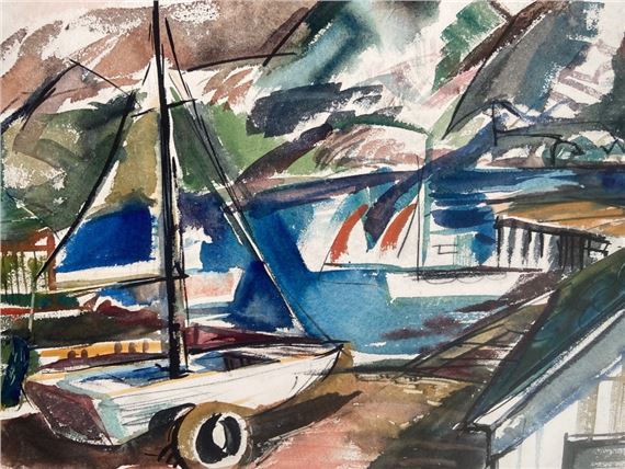 David Baise | David Baise (Born 1939) Mid Century Harbor Scene (1956 ...