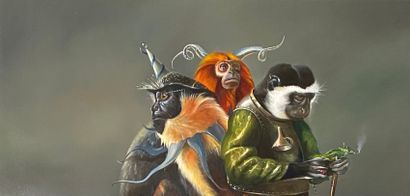 Leerling dierenartsen" Trois singes by Wim Bals