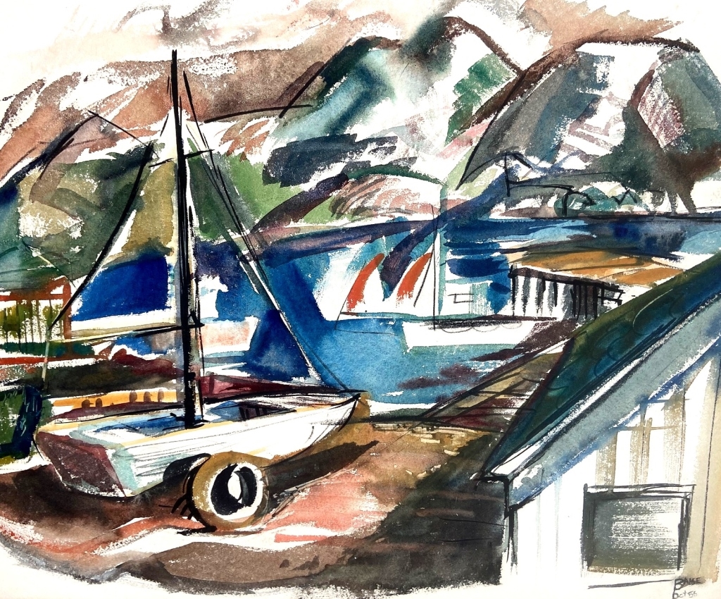 David Baise | David Baise (Born 1939) Mid Century Harbor Scene (1956 ...