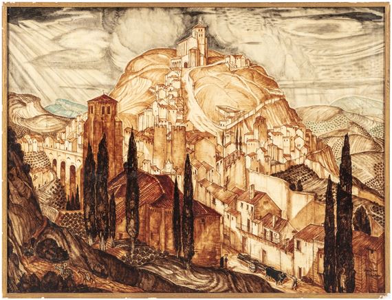  Vue d'une ville espagnole by André Maire