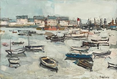 Artwork by Julia Theobalt, Vue de port (Bretagne, Made of Huile sur toile