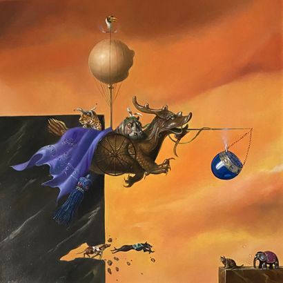 Koloniale parade" Dragons avec animaux by Wim Bals