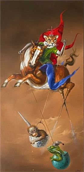 Pegasus & Apollo" Panthère chevauchant un cheval