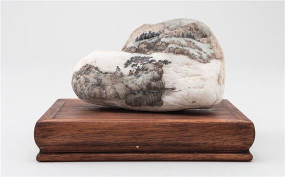 A small hand painted stone by Cynthia Wu (Mai), by Cynthia Wu, 1998