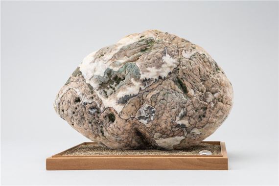 A large hand painted stone by Cynthia Wu (Mai), by Cynthia Wu