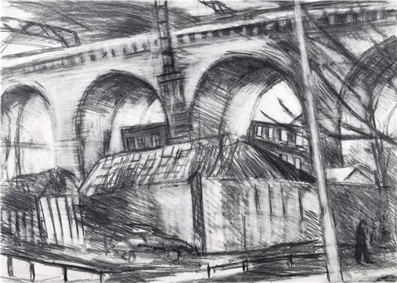 Stockport Viaduct from Heaton Lane by Jackie Wagg, dated 2010