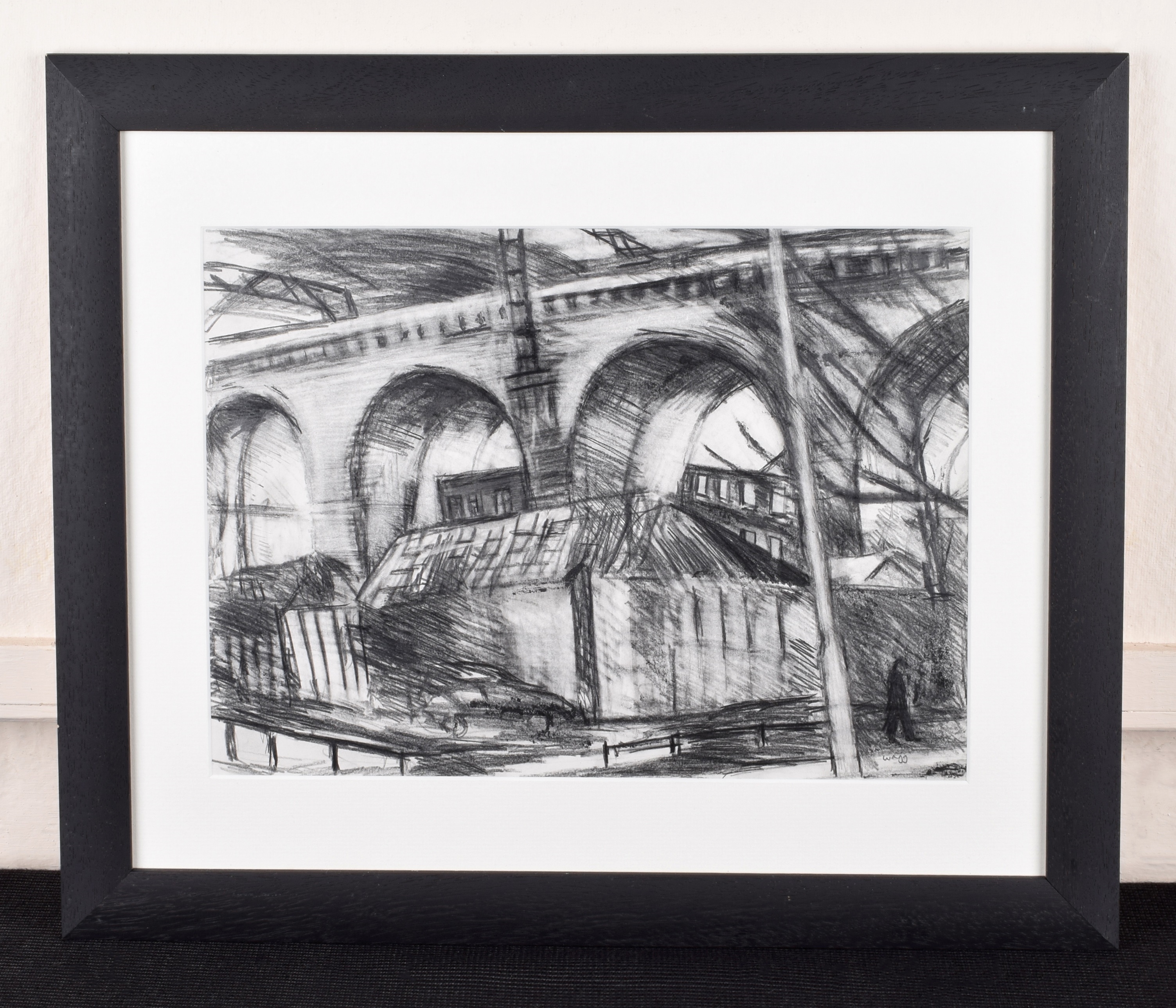 Artwork by Jackie Wagg, Stockport Viaduct from Heaton Lane, Made of graphite