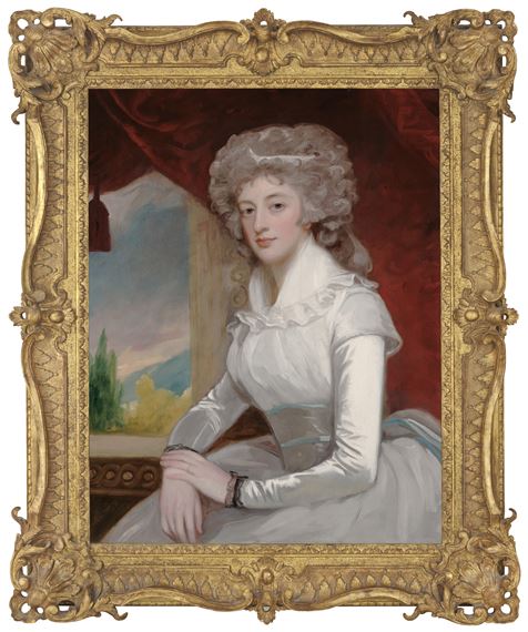 George Romney | Portrait of Mrs William Maguire, seated, half-length ...