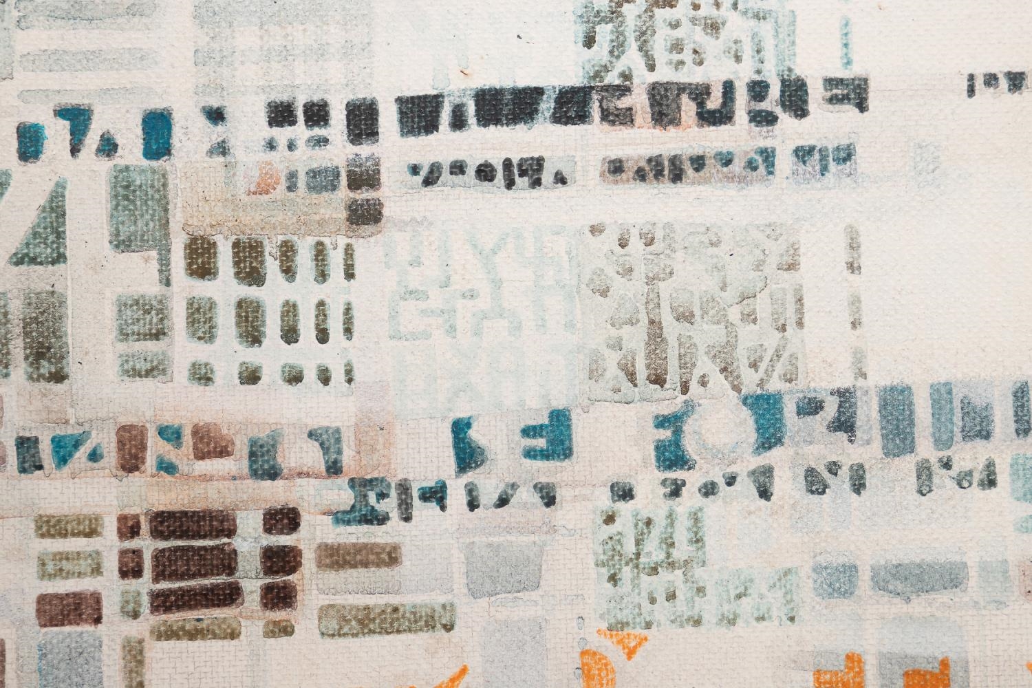 Artwork by Tomas Mateus, . Untitled - Abstract with Words - 1971, Made of oil and mixed media on canvas