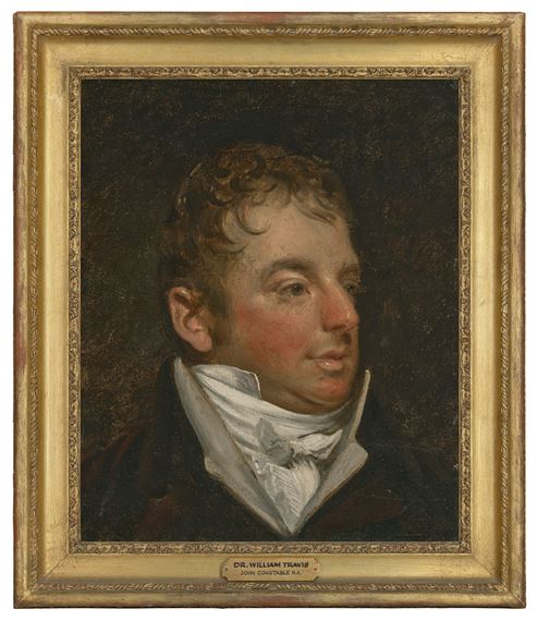 Portrait of William Travis (-1835), bust-length, in a black coat and white cravat by John Constable