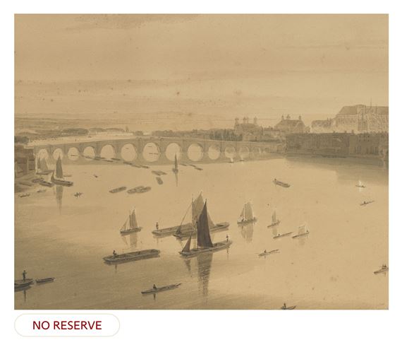 View of Westminster Bridge and Abbey taken from Somerset House by William Daniell