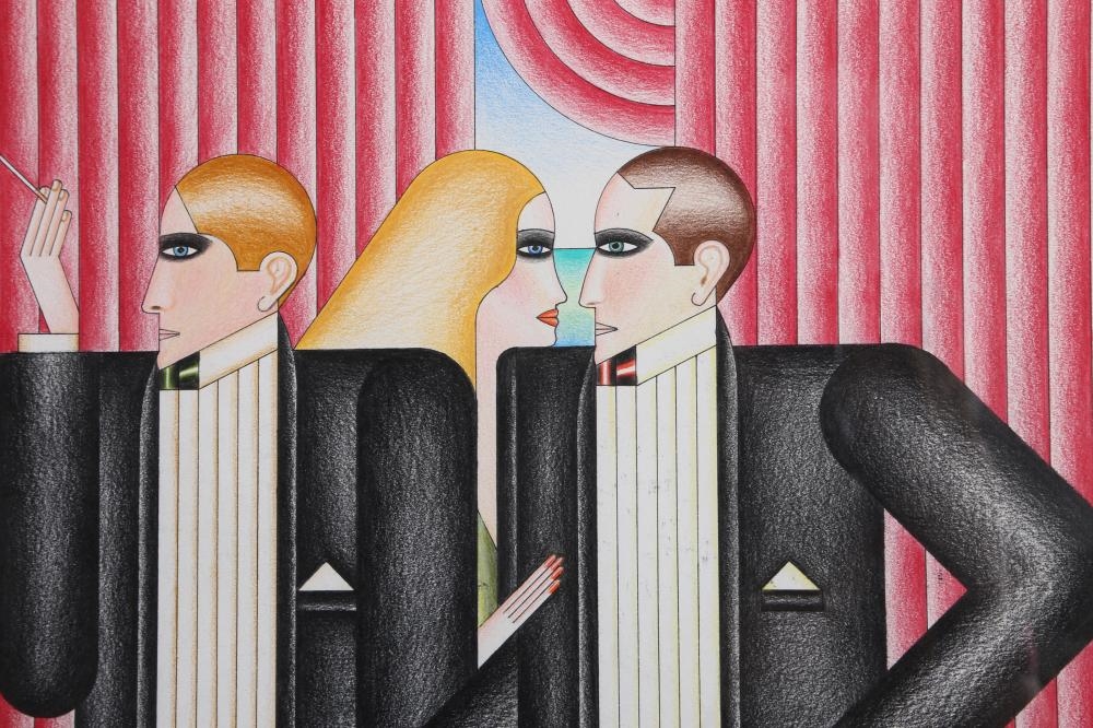 Artwork by Andrzej Krajewski, DICE, Made of PASTEL ON PAPER