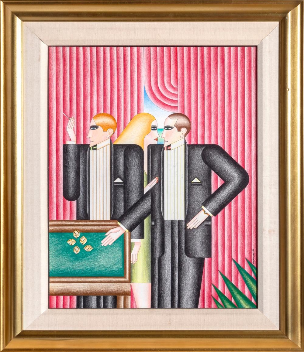 Artwork by Andrzej Krajewski, DICE, Made of PASTEL ON PAPER