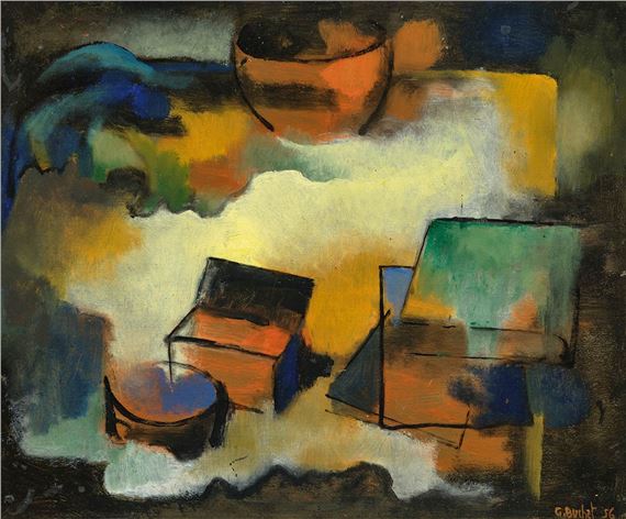 Nature morte aux livres by Gustave Buchet, 1956