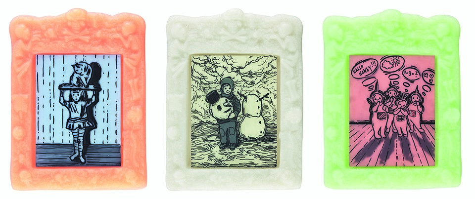 Artwork by Jakub Janovský, Weightlifter, Judith and Holofernes, Teletubbies - 3 pcs, Made of Acrylic, plexiglass