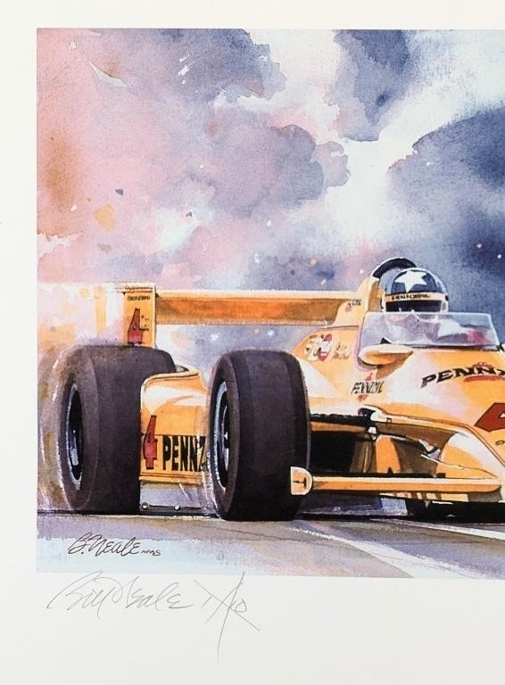 Bill Neale | Johnny Rutherford Watercolor Print By Bill Neale | MutualArt