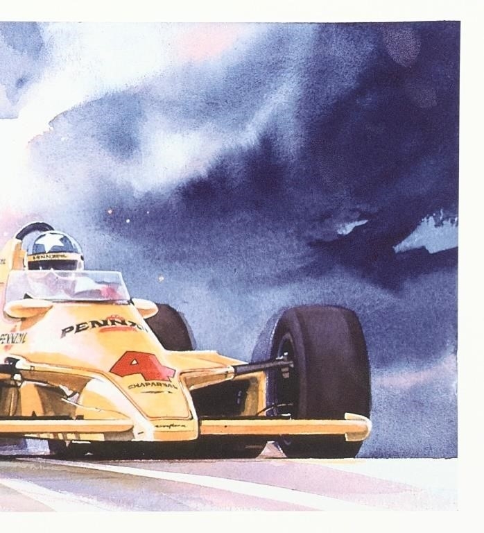 Bill Neale | Johnny Rutherford Watercolor Print By Bill Neale | MutualArt