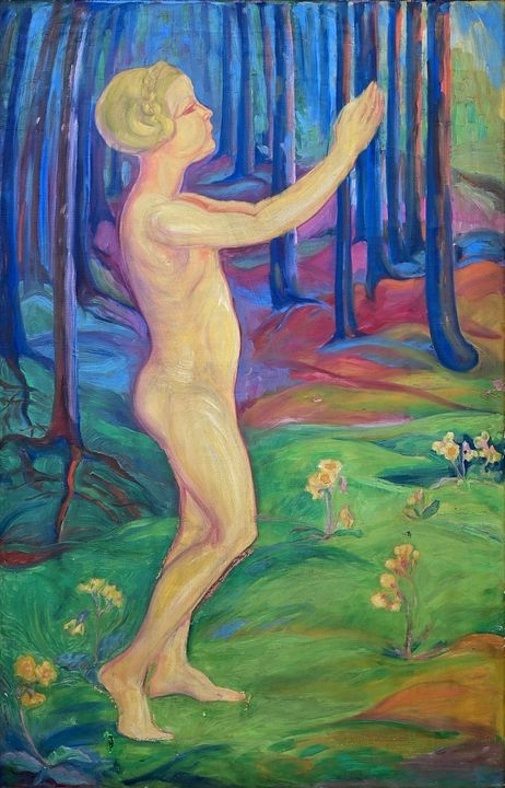 Artwork by Hanna Klose-Greger, Young girl dancing, Made of oil/ canvas