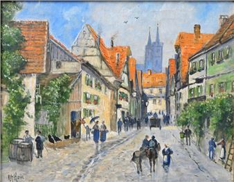 City view (of Magdeburg?) - Alfred Heide