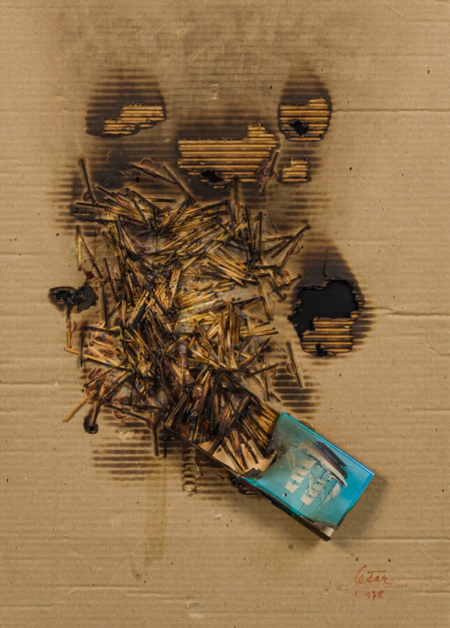 Artwork by César Baldaccini, CÉSAR (1921-1998) CÉSAR BALDACCINI DIT Combustion d'allumettes, Made of collage