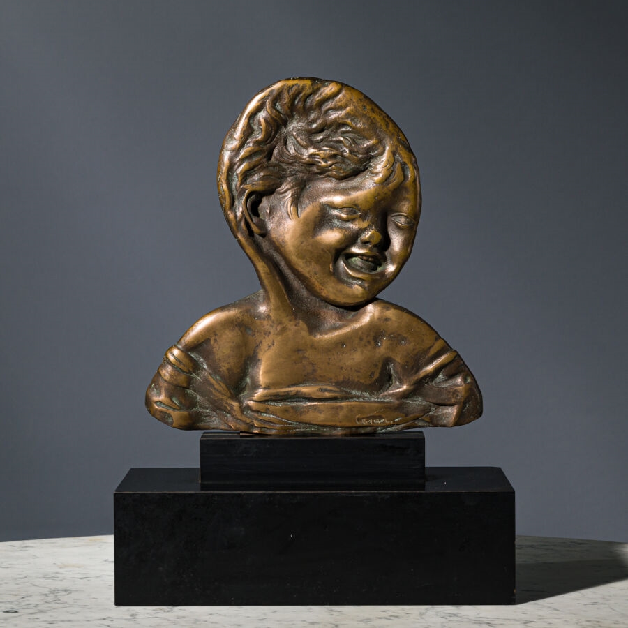 Artwork by César Baldaccini, Donatello, CÉSAR (1921-1998) CÉSAR BALDACCINI DIT Rieur d'après Donatello (Denyse Durand-Ruel 3708 ) Bronze, Made of bronze