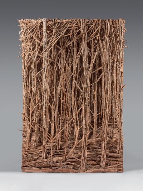 Artwork by Eva Jospin, Forest Collage of corrugated, Made of Collage of corrugated cardboard mounted on a wooden frame