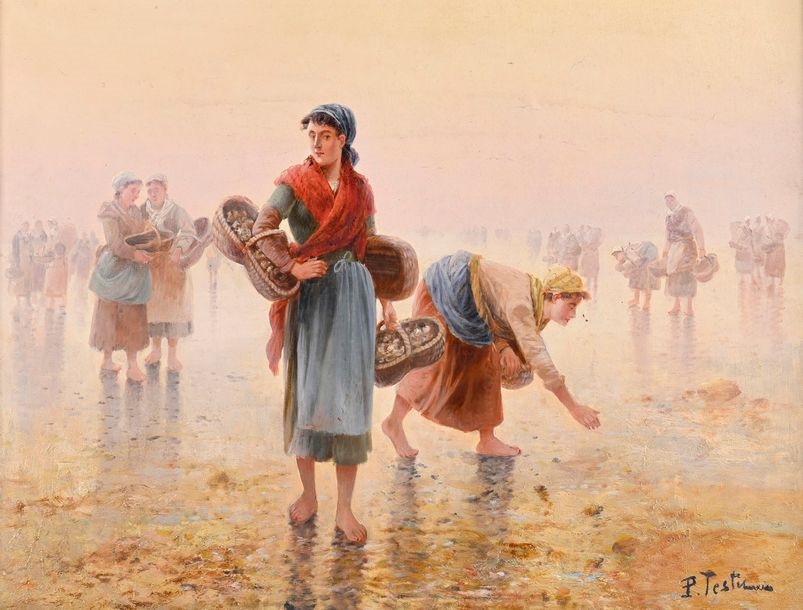 Pierre Testu | TESTU Pierre, 19th-20th century Fisherwomen on foot pair ...