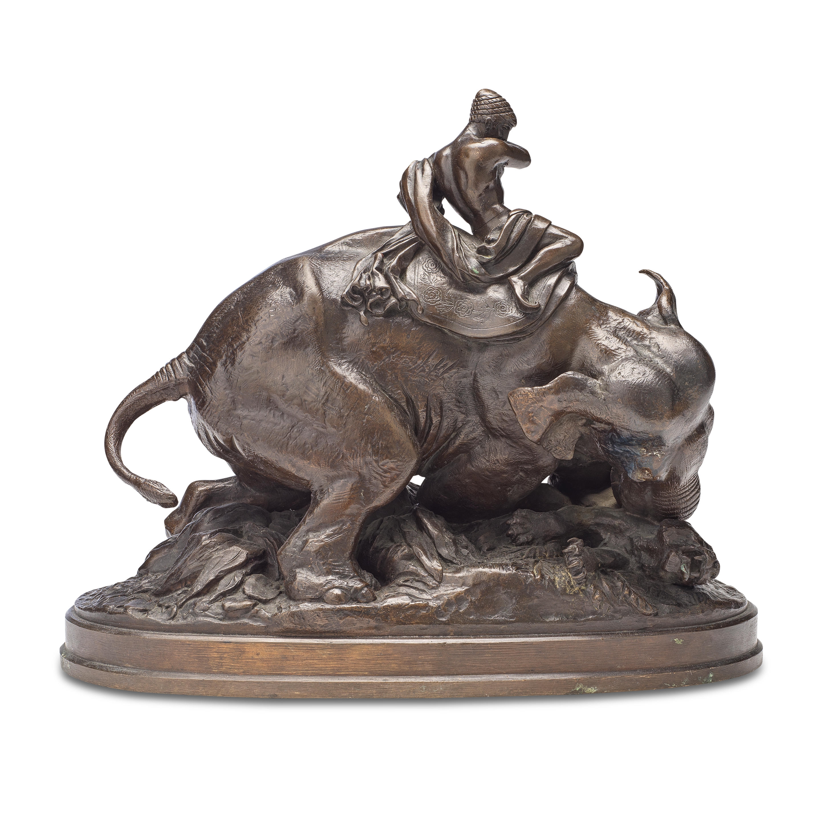 Antoine-Louis Barye | Figural model of Un Indien monte sur un éléphant ...